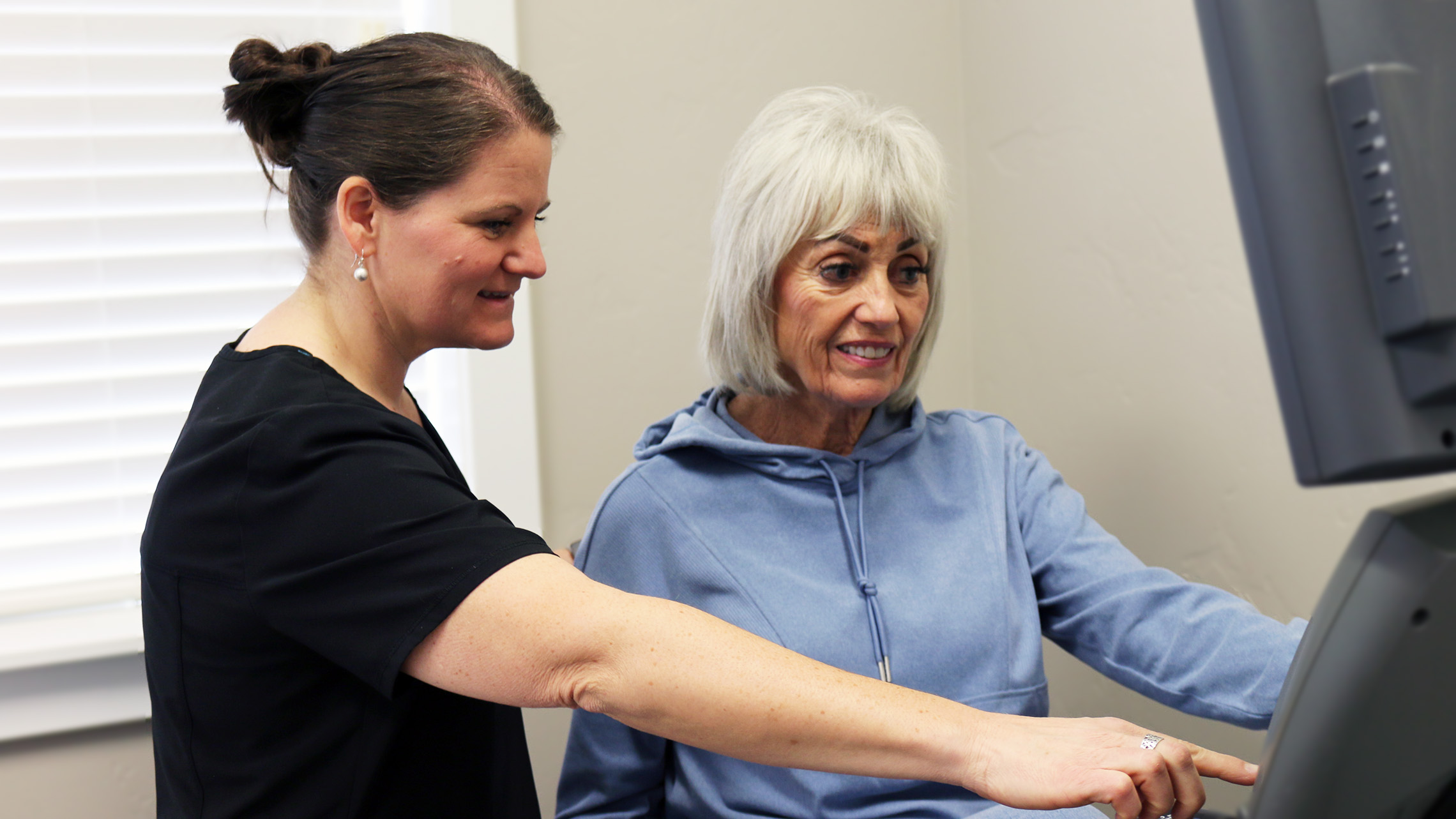 Physical therapy with a patient